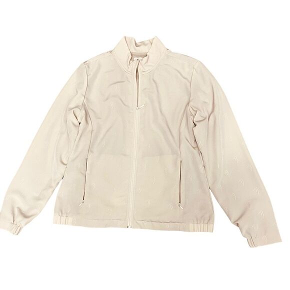 EP PRO Golf Ivory Women’s Silhouette Print All Over Full Zip Pockets Jacket Sz M - Picture 1 of 11